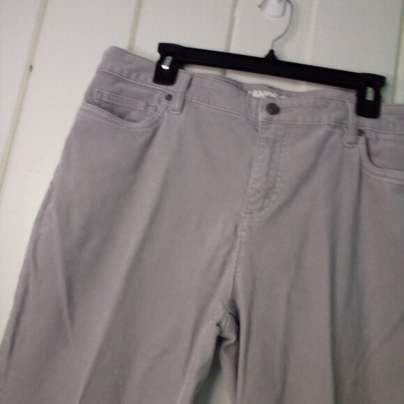 Lands' End Corduroy Pants Women 16 Mid Rise Straight Gray - Picture 9 of 16